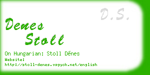 denes stoll business card